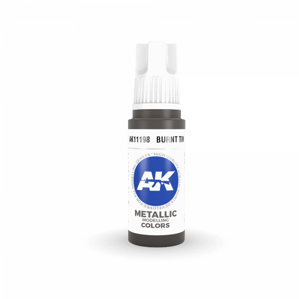 AK Interactive Burnt Tin 3G Metallic Acrylic Paint 17ml Bottle - Image 2
