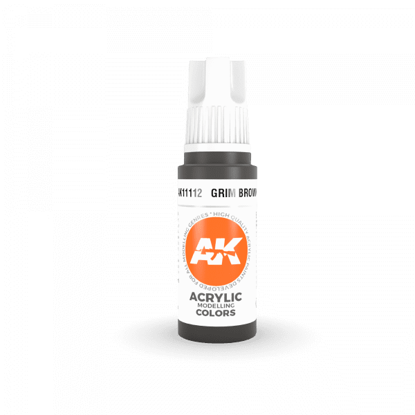 AK Interactive Grim Brown 3G Acrylic Paint 17ml Bottle - Image 2