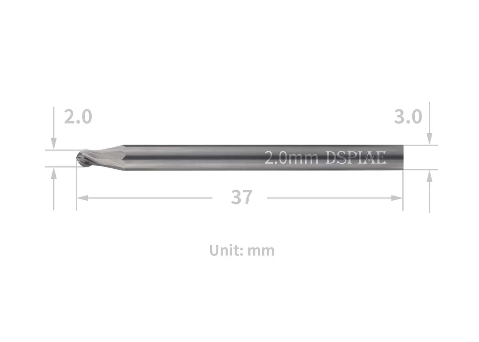 DSPIAE CT-20 2.0mm Spherical Bit