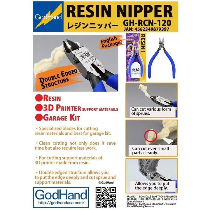 GodHand RCN-120 3D Printer Resin & GK Model Kit Hobby Nipper - Image 2