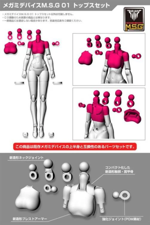 Megami Device M.S.G. 01 Top Set Black Model Kit - Image 6