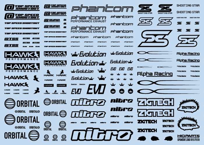 Sponsor Logo Decal 01S Black(1pc)