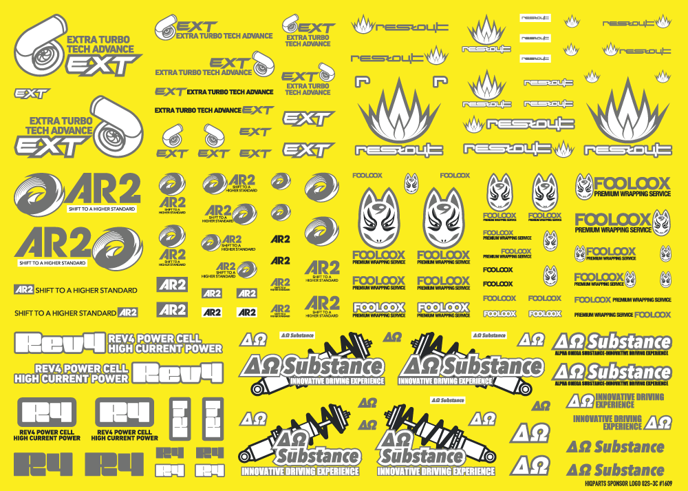 Sponsor Logo Decal 02S Gray  / Dark Gray(1pc) - Image 2