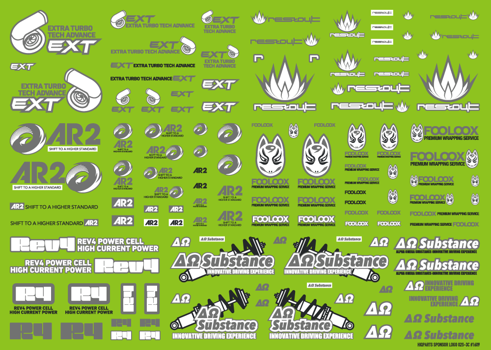 Sponsor Logo Decal 02S Gray  / Dark Gray(1pc) - Image 3