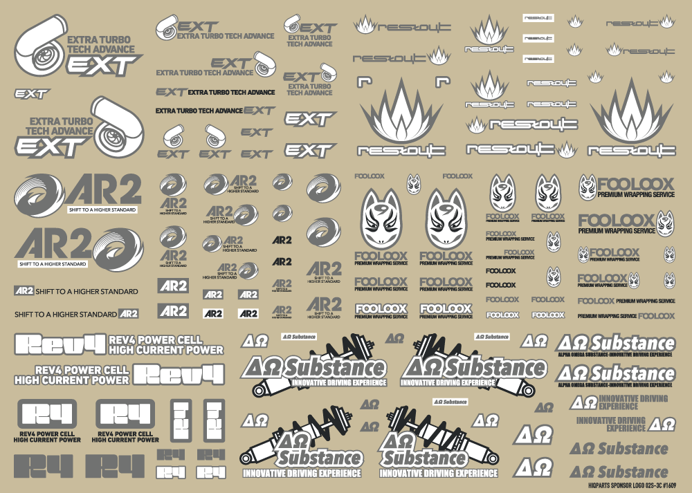 Sponsor Logo Decal 02S Gray  / Dark Gray(1pc) - Image 4